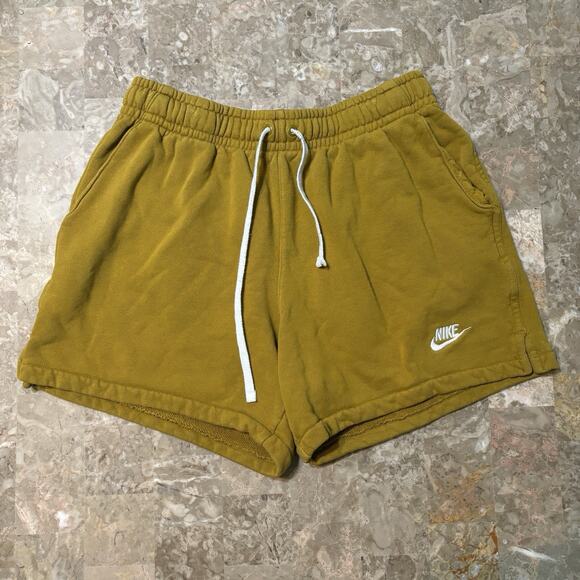Nike Shorts Mens Medium Yellow 5” Club French Terry Gym Lounge Essentials DX0731 - Picture 1 of 8